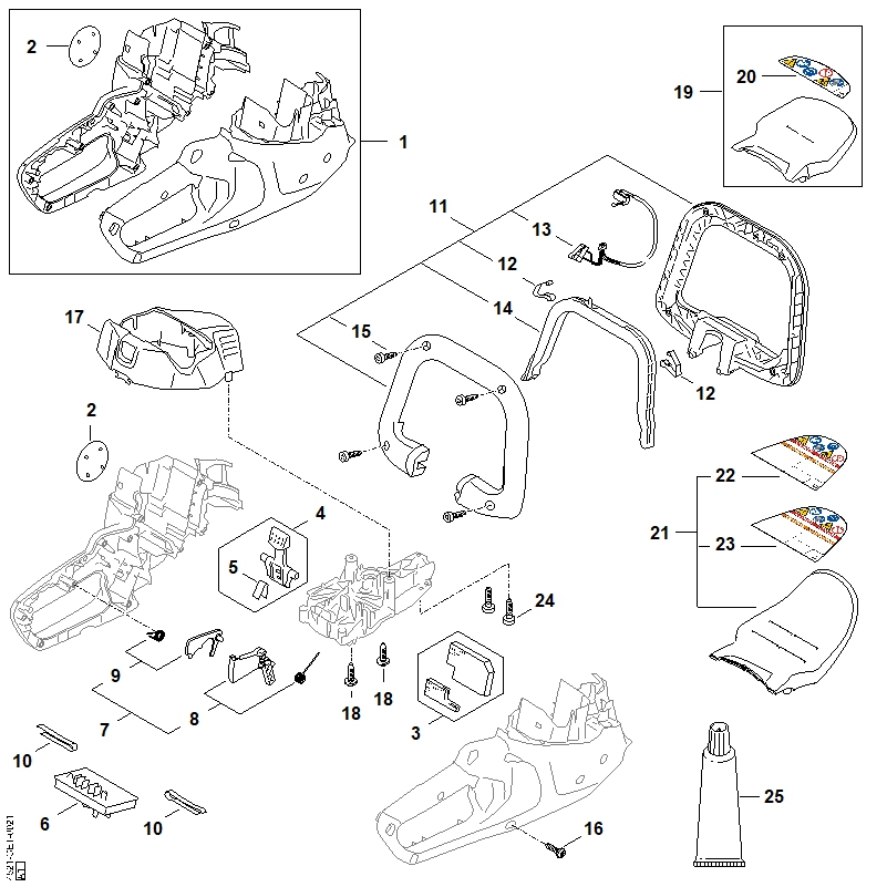 A - Carter moteur, module électronique