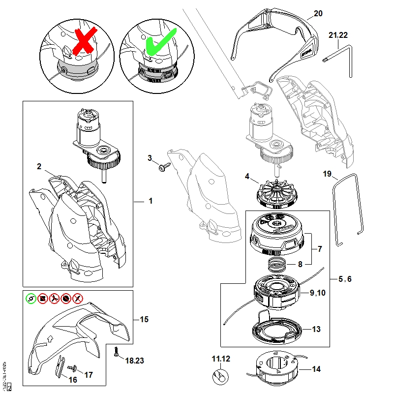 I - Moteur électrique, Tête faucheuse
