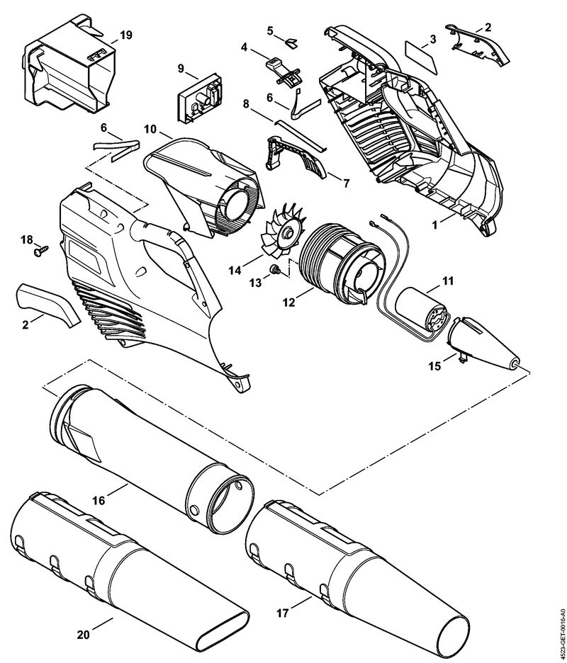Carter de poignée, Moteur électrique, Turbine