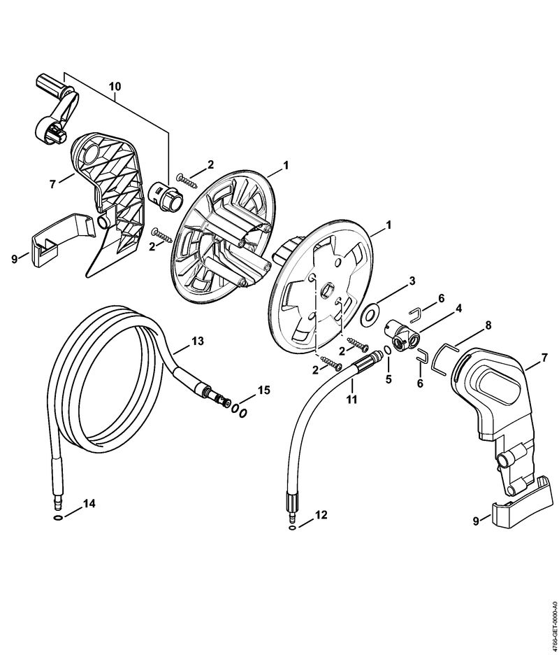 Enrouleur de flexible RE 128 PLUS