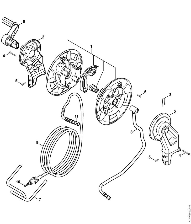 Enrouleur de flexible RE 129 PLUS
