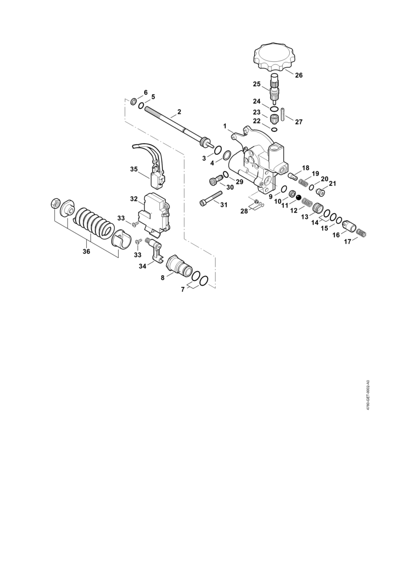 Bloc de réglage et de sécurité, Piston distributeur