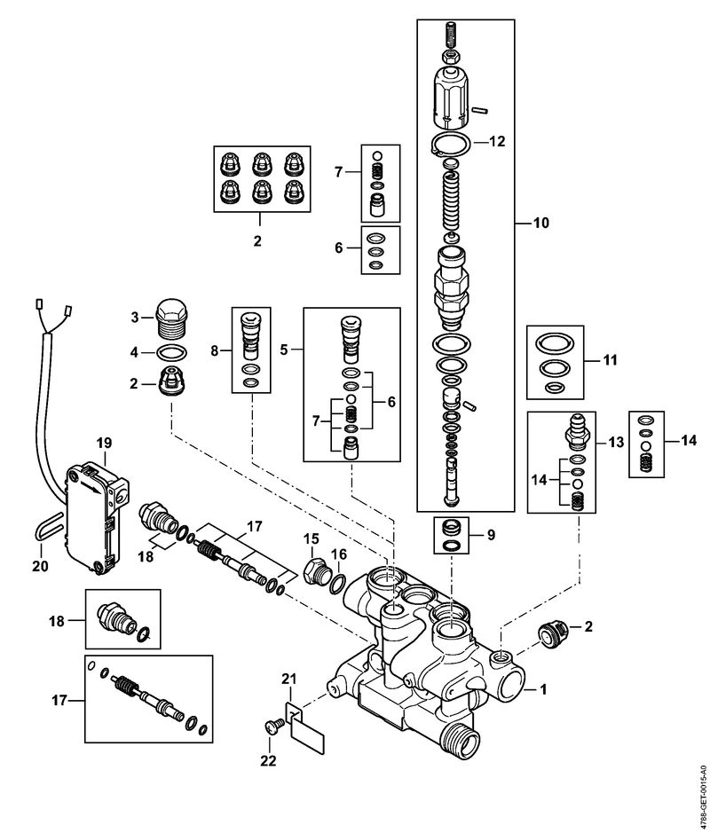 Bloc de soupapes, Piston distributeur RE 272 PLUS, RE 282 PLUS
