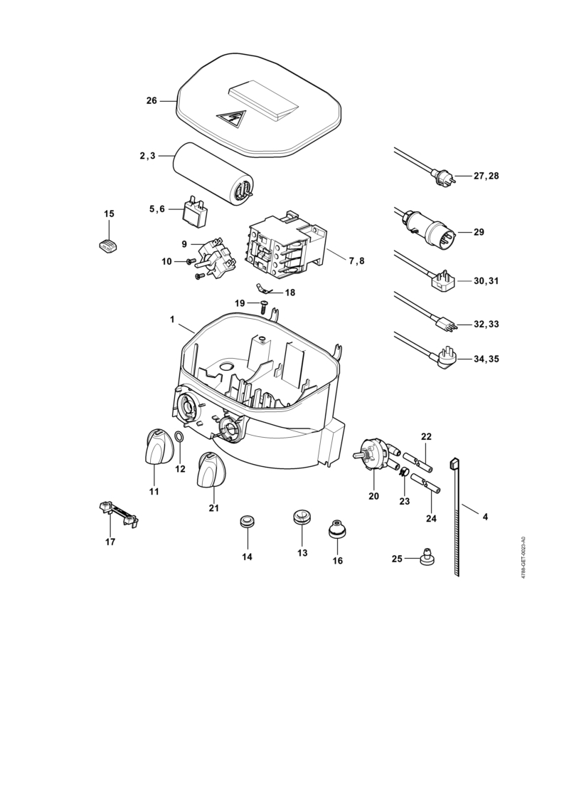 Boîtier électrique, Câble d'alimentation