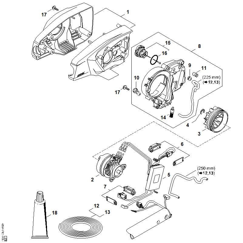 Carter moteur, Moteur électrique, Réservoir d'huile