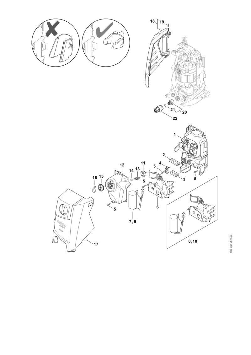Déflecteur d'air, Capot, Boîtier électrique