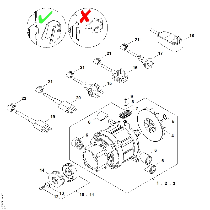 Moteur électrique, Câble d'alimentation