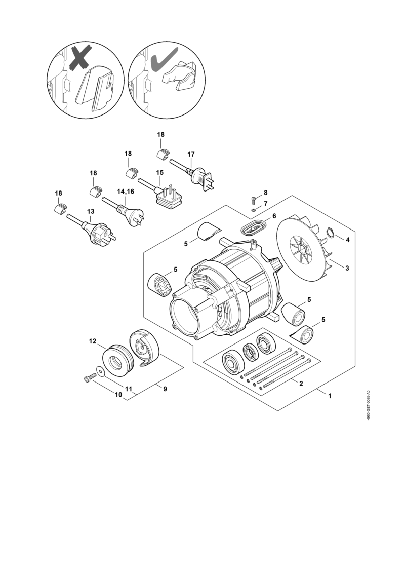 Moteur électrique, Câble d'alimentation