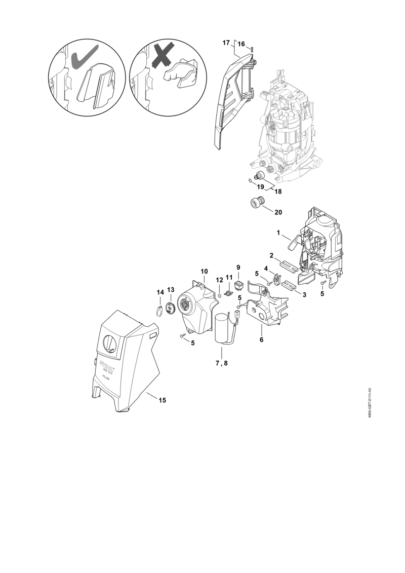 Déflecteur d'air, Capot, Boîtier électrique