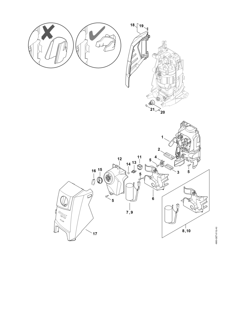 Déflecteur d'air, Capot, Boîtier électrique