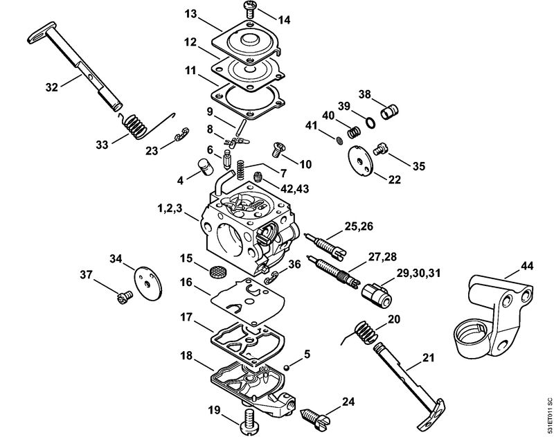 Carburateur C1Q­S91, -S92, -S107, C1Q-100338, 1123/36