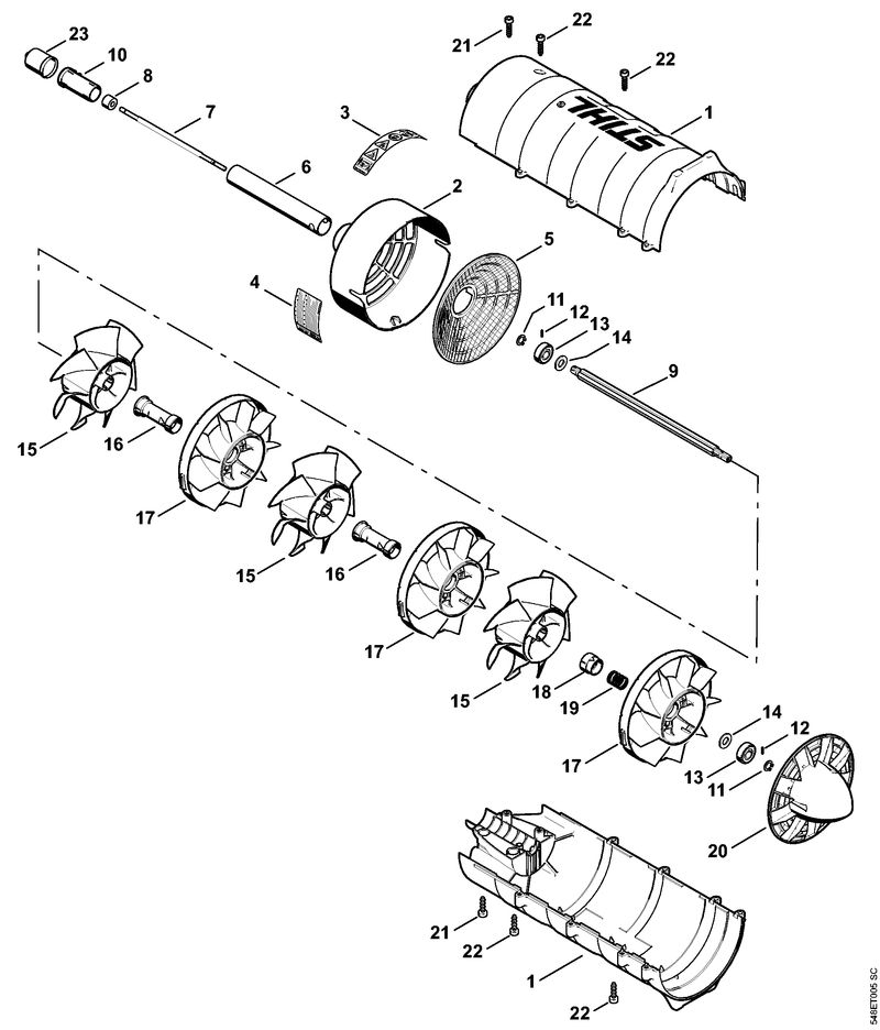 Carter de turbine, Tube complet