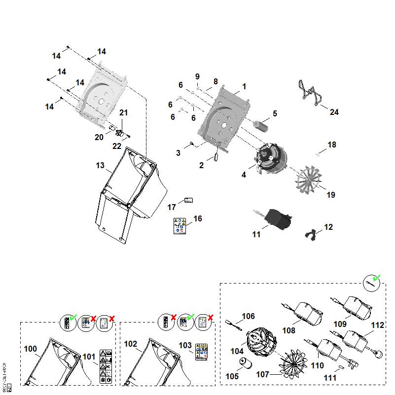 B - Carter, Moteur électrique