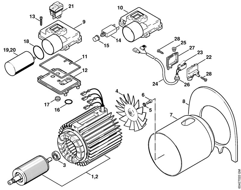 Moteur électrique, Boîtier électrique