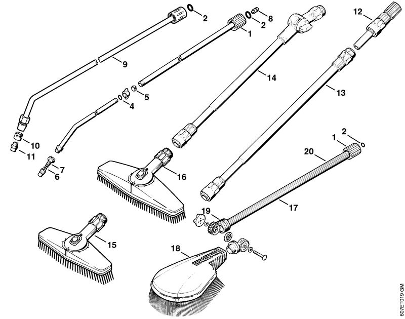 RE 163 PLUS AUS: Pistolet, Flexible haute pression