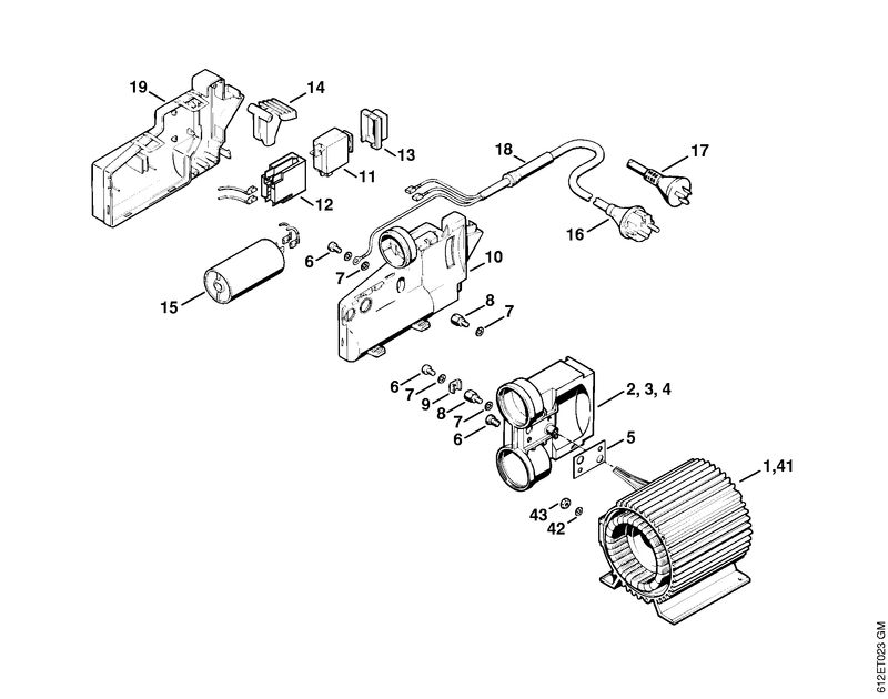 Moteur électrique, Interrupter à commande au pied