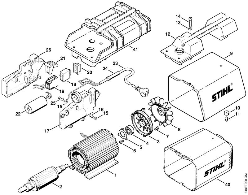 Moteur électrique RE 220 K, 240 K, Interrupter à commande au pied RE 240 K