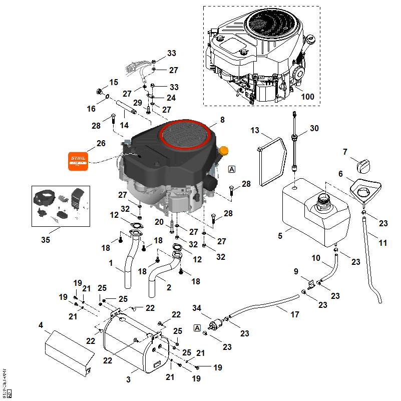 H - Moteur, reservoir