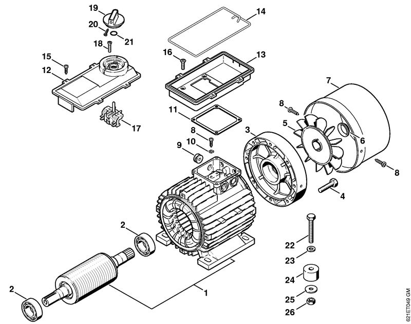 RE 161 K: Moteur électrique, Boîtier électrique