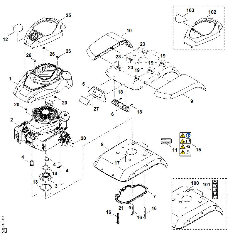 C - Capot, moteur