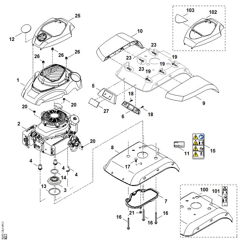 C - Capot, moteur