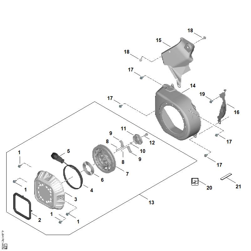 J - Système de démarrage, boîtier de ventilateur