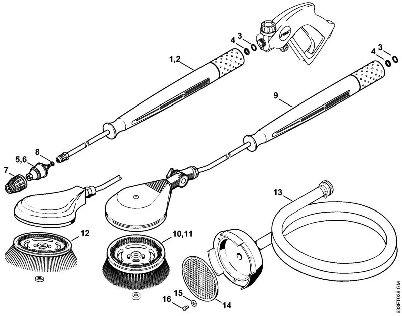 Turbo buse, Turbo brosse, Tuyau flexible d'aspiration