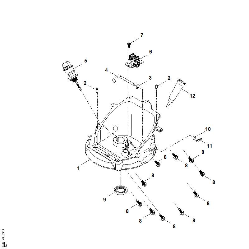 J - Transmission de régulateur, carter d'huile