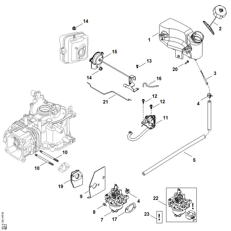 G - Carburateur, conduite d'alimentation en carburant