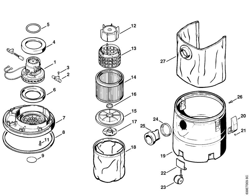 Moteur électrique, Filtre, Réservoir