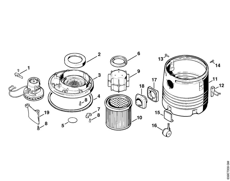 Moteur électrique, Filtre, Réservoir (12.93)