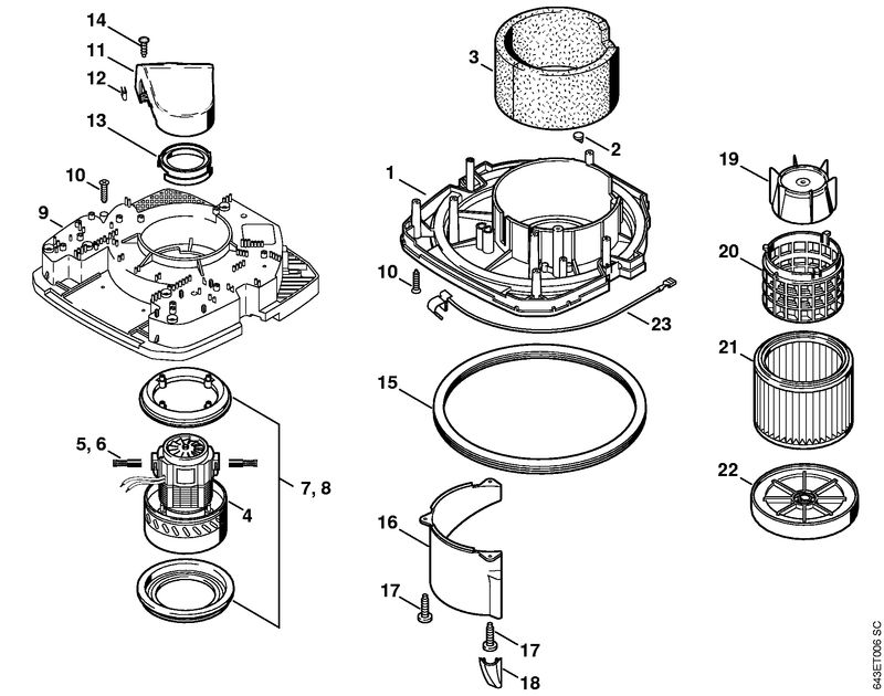 Carter moteur, Moteur électrique, Filtre