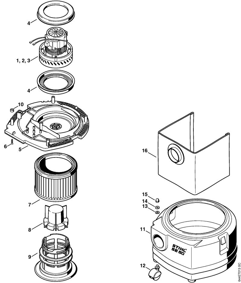 Moteur électrique, Filtre, Réservoir