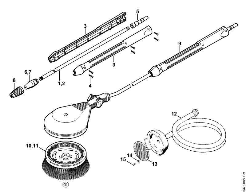 Turbo buse, Turbo brosse, Tuyau flexible d'aspiration