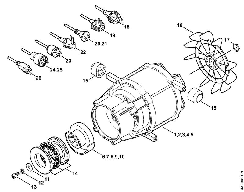Moteur électrique, Câble d'alimentation