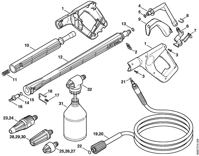 Pistolet, Lance