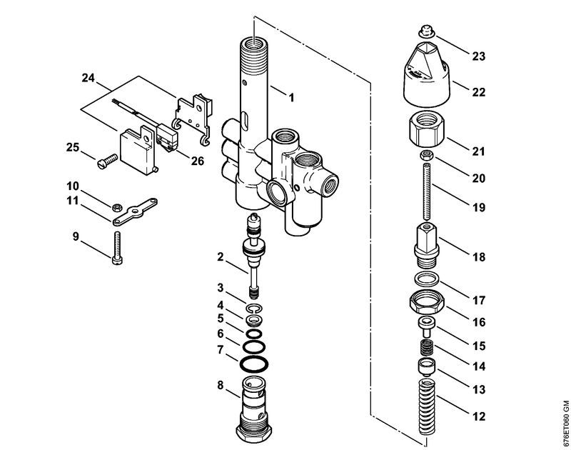 Bloc de réglage et de sécurité, Piston distributeur