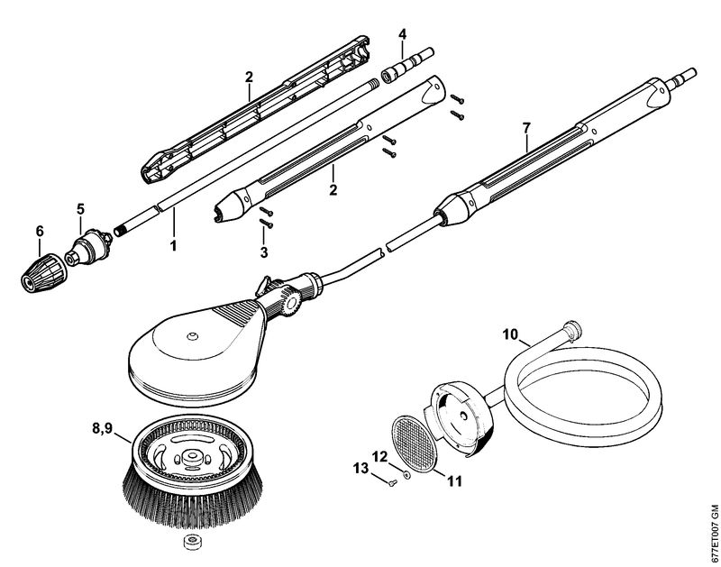 Turbo buse, Turbo brosse, Tuyau flexible d'aspiration