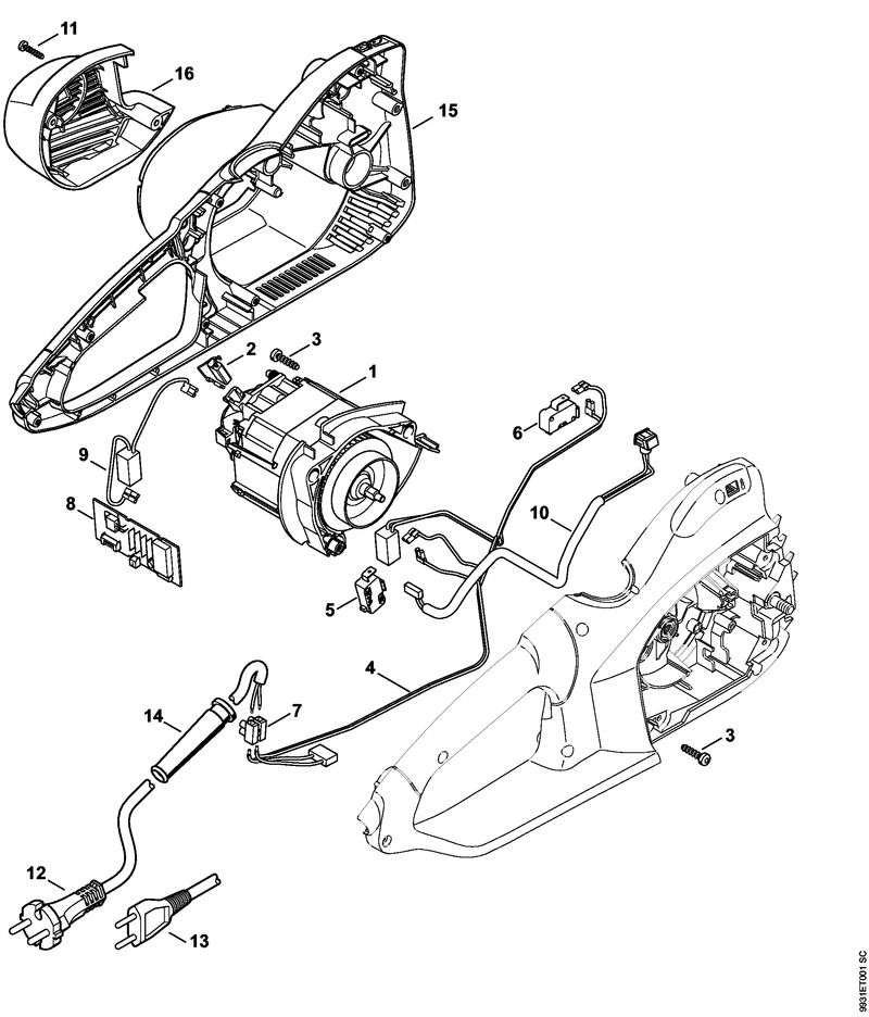 MSE 230 C: Moteur électrique, Carter moteur