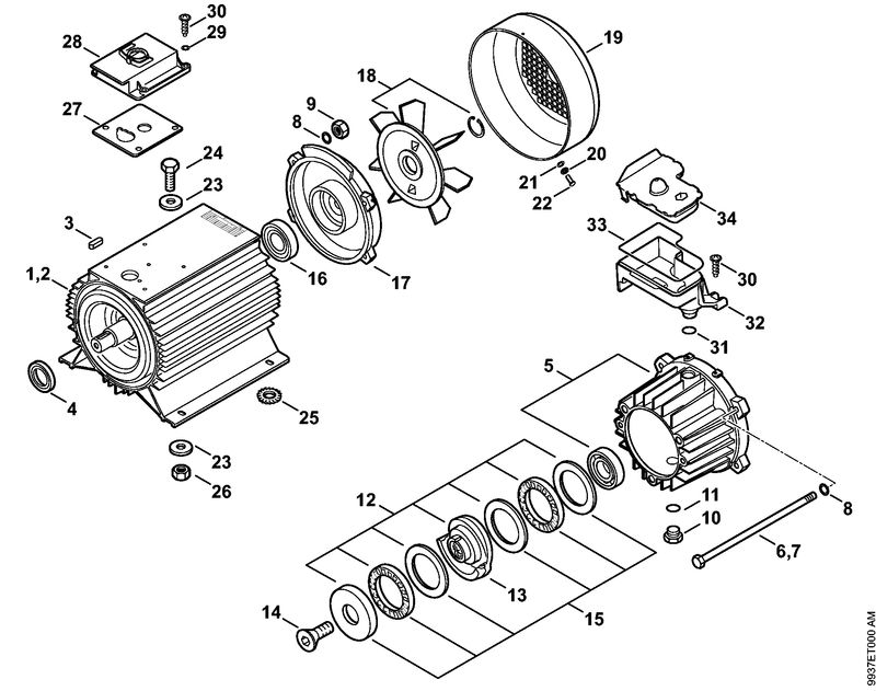 Moteur électrique, Carter de commande