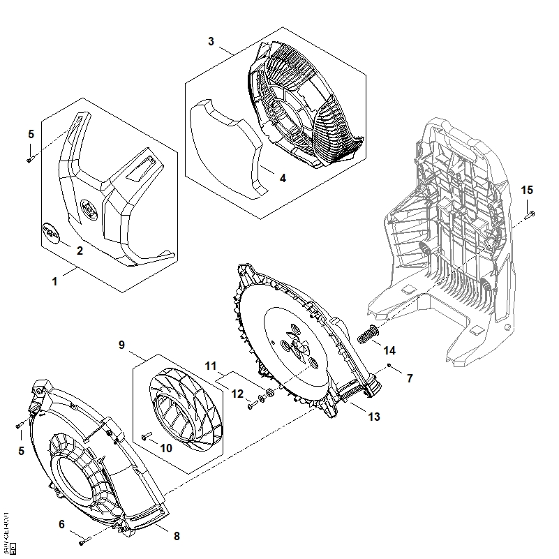 B - Carter de turbine, Capot