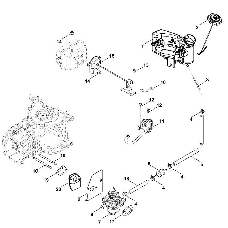 G - Carburateur, conduite d'alimentation en carburant