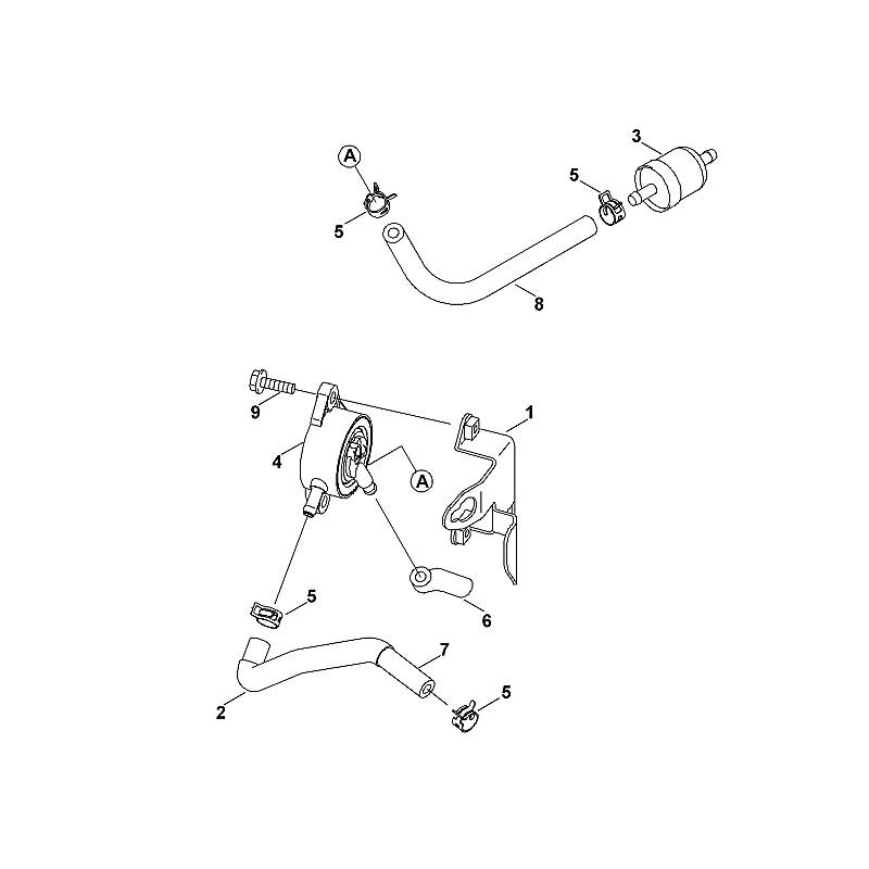 K - Tuyau de carburant/ Filtre