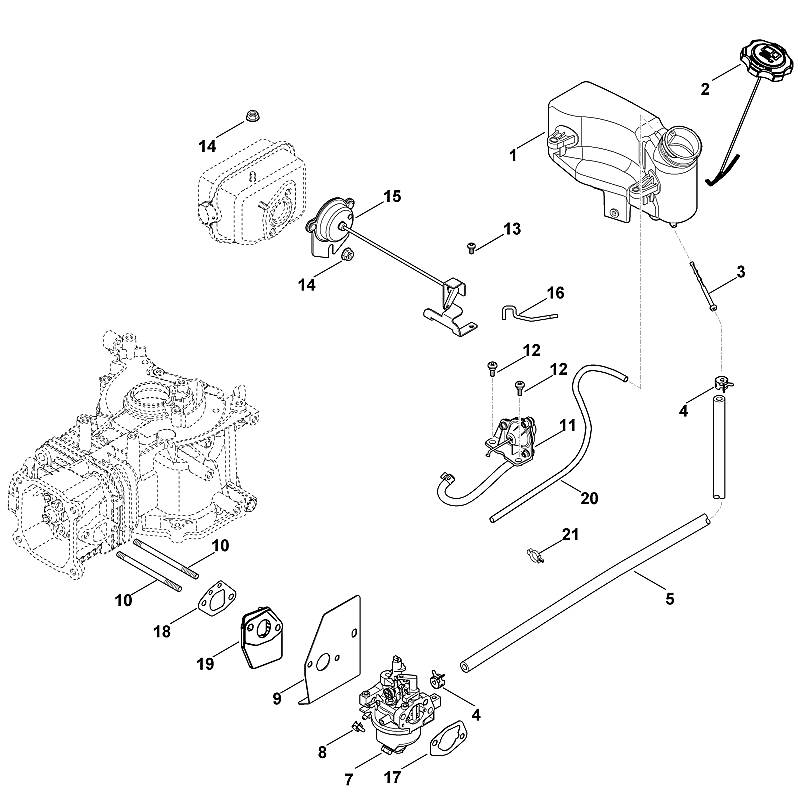 G - Carburateur, conduite d'alimentation en carburant