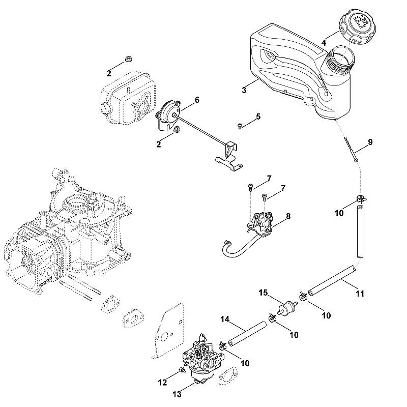 G - Carburateur, conduite d'alimentation en carburant
