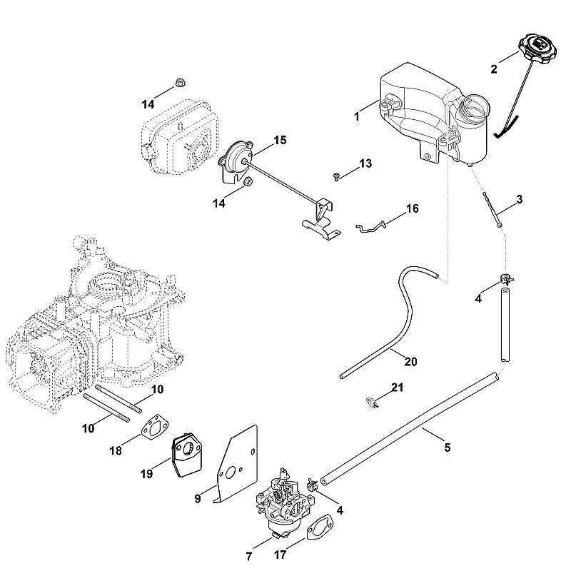 G - Carburateur, conduite d'alimentation en carburant