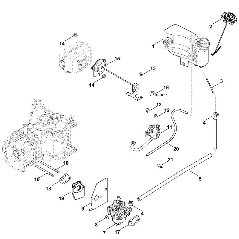 G - Carburateur, conduite d'alimentation en carburant