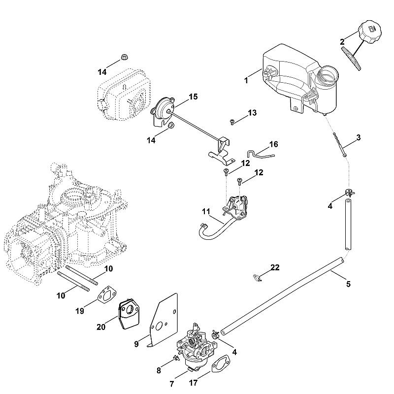 G - Carburateur, conduite d'alimentation en carburant