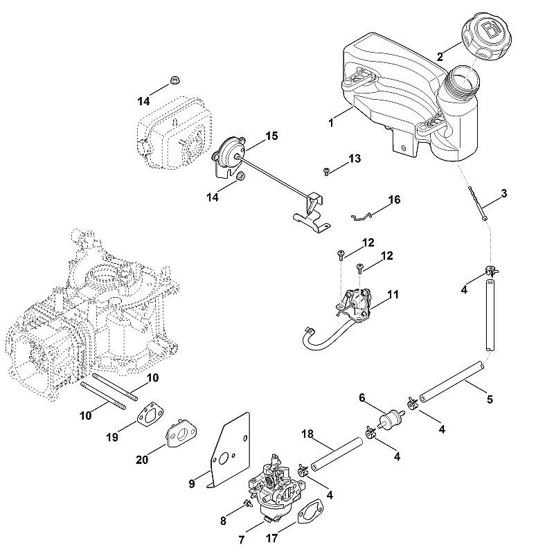 G - Carburateur, conduite d'alimentation en carburant