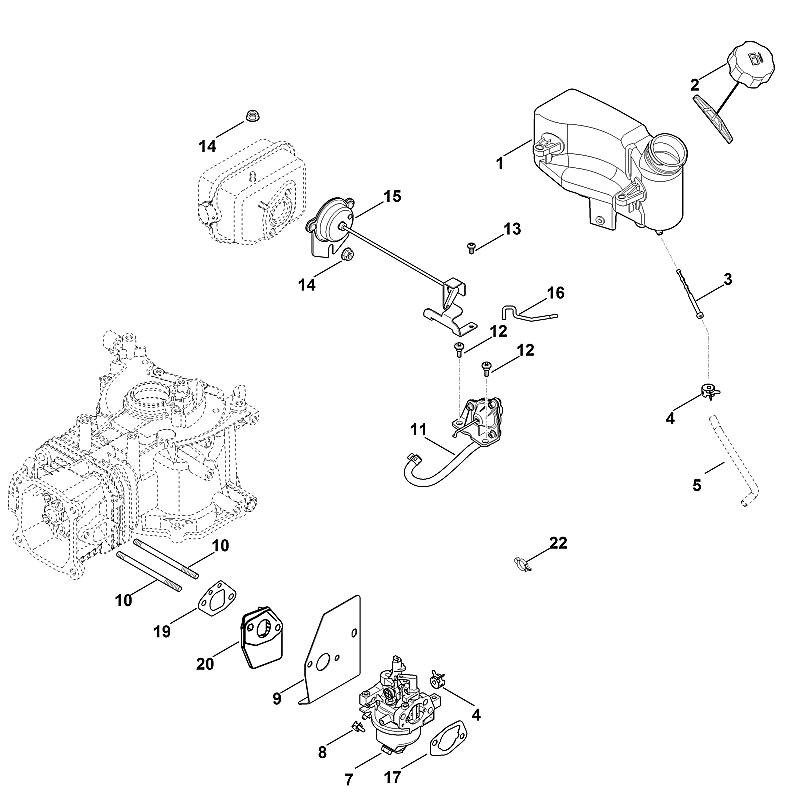 G - Carburateur, conduite d'alimentation en carburant